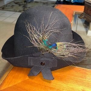 Beautiful Black Peacock Hat